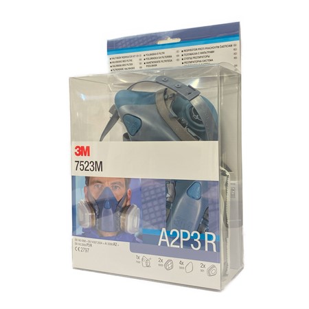 3M 7523 Halvmask Startpaket A2P3R Medium