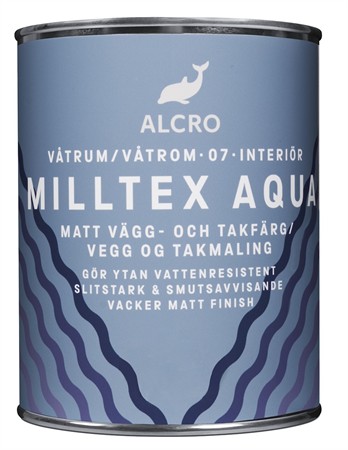 Milltex Aqua Matt Täckfärg Blandad Kulör 0,9L