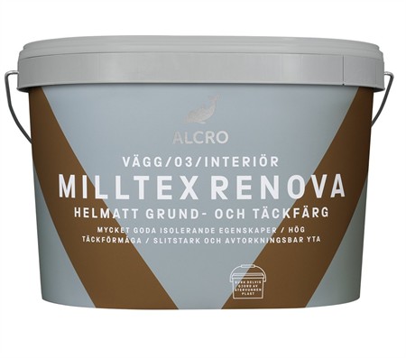 Milltex renova helmatt grund & täckfärg vit 10L