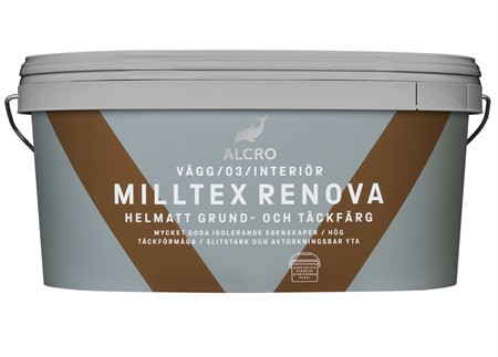 Milltex renova helmatt grund & täckfärg vit 4L