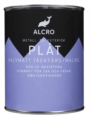 Plåt Halvmatt Täckfärg Blandad Kulör 0,9L